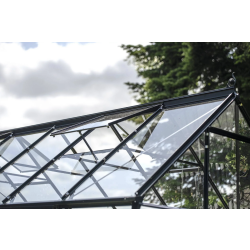 HALLS szklarnia ogrodowa ICON 8 (8,1 m2; 2,55 x 3,17 m) czarna, szkło hartowane + baza